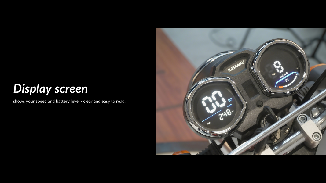 BAEV e motor BA-XP's display screen
