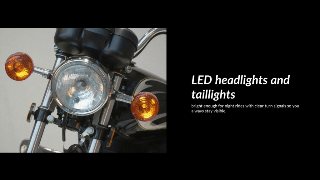 LED lights of BAEV electric dirt bike for adults